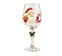 Jenivaint Bicchiere di Natale per Vino Tiene Sidro (Santa) | Il bicchiere da vino festivo per servire cacao e cocktail contiene sidro in rilievo con motivi festivi per le riunioni
