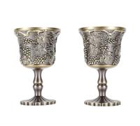 Jenivaint Calice da Vino in Metallo 2 Pezzi, Bronzo, Altezza 7 Cm, 150 G