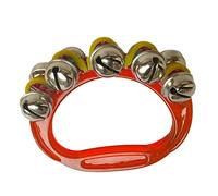 Jenivaint Campanello da Polso a Fascia, Strumento a Percussione Musicale in Plastica per la Prima Educazione dei Bambini, con Suono Nitido per L'interazione Genitore-figlio e L'ap (rosso)