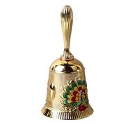 Jenivaint Campanello per Chiamata a Mano Stile retrò, Campanello per Chiamata in Lega Solida in Oro con Manico Arrotondato e Suono Chiaro, per da Tavolo Compatto per Matrimoni Feste Giochi Scuola