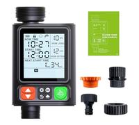 Jenivaint Irrigatore Timer Timer Acqua Tubo da Giardino 10 Programmi Ritardo Automatico Pioggia LCD da 3,3 Pollici Ip54 Irrigazione per Piante da Prato, 1-999 Minuti 32 Giorni Ciclo 2A Batteria