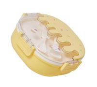 Jenivaint Lunch Box a 3 Scomparti, Contenitori per Snack in Plastica per Gelato con Forchetta e Cucchiaio per Viaggi Scolastici per Bambini e Adulti (YELLOW)