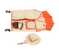 Jenivaint Set di Cappelli con Gilet da Avventura per Bambini con 4 Tasche e Visiera Pieghevole per Cosplay di Viaggi, Escursioni in Campeggio (ORANGE)
