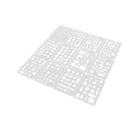 Jenivaint Set di Stencil in Plastica, 12 Pezzi Modelli di Disegno Stencil Artistici Riutilizzabili con Lettere Numeri Forme Cuori Stelle per Artigianato Diario Scrapbooking