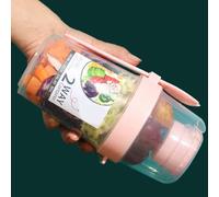 Jenivaint Shaker per Insalata, Contenitore per Colazione Portatile Riutilizzabile di Grande capacità con Coperchio e Forchetta, per Pranzo con Insalata di Cereali e Farina D'avena