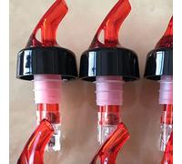 Jenivaint Versatori per Bottiglie da 6 Pezzi, Ugello Erogatore di Liquidi in Plastica per Uso Alimentare con Funzione di Decantazione per Bevande da Cocktail Al Vino (rosso)