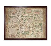 Jenkinson 1562 Map Russia Moscow Tartary Art Print Framed Poster Wall Decor 12x16 inch Carta geografica Manifesto Parete