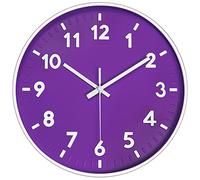 JENLYSTIME Orologio da parete moderno con numeri 3D da 30,5 cm, quadrante rotondo e colorato, silenzioso al quarzo, funzionamento a batteria, facile da leggere, orologio decorativo per camera da
