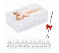 Jenna |10 punte per siringa nasale per neonato, riutilizzabili, boccaglio morbido in silicone, ipoallergenico, compatibile con siero fisiologico, facile da pulire, igienico, naso e neonato, spazzola