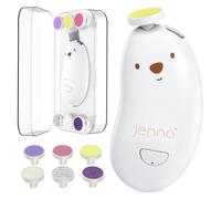 Jenna® | New Lime per unghie elettriche bebe 6 punte adattabili | Taglio unghie bebe senza dolore accessorio bebe nascita | Basso rumore luce incorporata | astuccio per la cura della nascita (bianco)