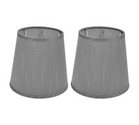Jenngaoo 2 Pezzi Paralume a Botte, 4,4 x 6 x 5,5in in Tessuto, Clip per Lampada da Terra, Tavolo, Lampadario E14 (Grigio)