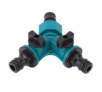 Jenngaoo Adattatore a Tre Vie da 2 Pezzi, Separatore del Rubinetto Acqua Connettore a Y Connettore del Tubo Acqua Adattatore Divisore per Tubo Acqua in Plastica con Interruttore per Giardino