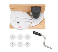 Jenngaoo Affettatrice Manuale per Pane con Base a Ventosa, Manovella in Acciaio Inox e Legno Composito, Taglia Pane Fresco e Formaggi Duri per Domestica e Uso Commerciale