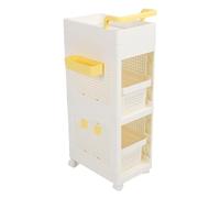 Jenngaoo Carrello Multifunzionale a 3 Livelli con Cassetto, Organizzatore di Archiviazione con 2 Cesti, 4 Rotelle Universali e Freni, Materiale PP e HIPS, 88x40x25.5 cm per Camera