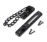 Jenngaoo Catena di Sicurezza per Porte in Acciaio Inox, Bloccaggio Antiscasso a 3 Punti, Spessore 4mm, per Case Alberghi Interni in Legno (Nera)