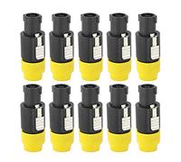 Jenngaoo Connettore per Altoparlante Speakon da 10 pezzi a 4 Pin Spina per Altoparlante Audio Impermeabile C-NL4FC(Giallo)