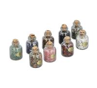 Jenngaoo Cristalli di Gemma per Guarigione dei Chakra, Set 9 Pietre Naturali in Vetro con Chips di per Meditazione, Equilibrio Energetico, Benessere Spirituale