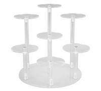 Jenngaoo Display Riser in Acrilico a 7 Livelli per Dessert, Espositore per Cupcake Diametro 2.4 Pollici, Porta Gioielli e Cosmetici, Ideale per Feste Compleanno Matrimonio Cena