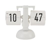 Jenngaoo Flip Desk Clock 12 Ore, Automatic Mechanical Flip Clock con Display Digitale Vintage in Acciaio Inox e PVC per Camera da Letto Soggiorno Ufficio (Testo rosso nero Tutta la versione