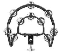 Jenngaoo Hi Hat Tambourine, Tamburello con 40 campanelle in acciaio inossidabile, supporto regolabile, compatto e portatile per batteristi chitarristi cantanti e compositori