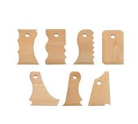 Jenngaoo Kit Strumenti per Modellazione Argilla, 7 Pezzi Forme Multiple con Rib Trimming Tool Legno di Faggio per Ceramica Scultura Artigianato, Utensili Lavorazione Professionale