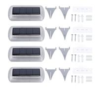 Jenngaoo Luce Solare da Terra Set da 4, IP65 Resistente all'Acqua Luce Calda, Lampada Step Solare per Prato, Vialetto, Terrazza, Giardino, Installazione Facile, Accensione/Spegnimento Autom