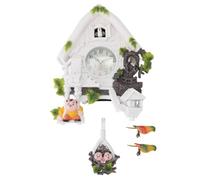Jenngaoo Orologio a Cucù con Voce dell', Orologio da Parete Classico Stile Europeo Design Carino per Bambini con Suoneria Ogni Ora, Funzionamento Silenzioso Materiale Plasti