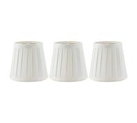 Jenngaoo Paralume Piccolo, Set di 3 Paralumi in Tessuto con Clip su Paralumi per Lampada da Tavolo A Candela, 4,7 x 4,3 x 3,1'' - Bianco