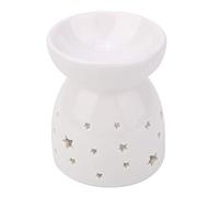 Jenngaoo Portacandele in Ceramica con Bruciatore a NAFTA, Diffusore per Aromaterapia con Bruciatore a Olio Essenziale per Fragranze Riscaldanti per L'Arredamento della Camera da Letto(Stella)