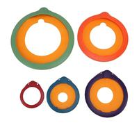 Jenngaoo Set Coperchi Plastica Rotondi Multifunzione Conservazione Alimentare, 5 Pezzi Coperture Ermetiche Contenitori Domestica per Frigorifero Dispensa