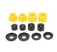 Jenngaoo Set di boccole per Skateboard, 12 Accessori Boccole di Ricambio per Skateboard 90A in Poliuretano per Skateboard a 4 Ruote, Doppio bilanciere(Giallo)