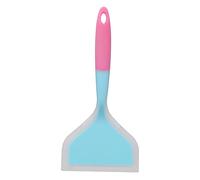 Jenngaoo Silicone Wide Spatula per Professionale, Paletta in Silicono Termoresistente per Padelle Antiaderenti con Fori di Sospensione e Design Bicolore (Testa di pala blu)