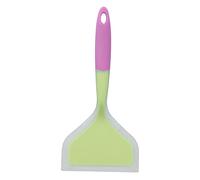 Jenngaoo Silicone Wide Spatula per Professionale, Paletta in Silicono Termoresistente per Padelle Antiaderenti con Fori di Sospensione e Design Bicolore (Testa di pala verde)