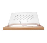 Jenngaoo Supporto per Tablet con Alloggiamento per Penna, 5 Regolazioni Angolari, Design Ergonomico, Legno di Faggio per Disegnare, Leggere, Scrivere su Scrivania, Portatile e Comp
