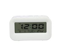 Jenngaoo Sveglia Digitale LCD per Bambini, Design Retroilluminazione Funzione Snooze Promemoria Compleanni 7 Brani Musicali con Sensore Temperatura per Camera da Letto Scuola (Bianco)