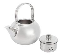 Jenngaoo Teiera in Acciaio Inossidabile Bollitore per Acqua con Filtro Rimovibile, Design Antigoccia e Fondo Piatto per Fornello a Induzione - Caffettiera Compatta per tè con Maniglia Ergonomica