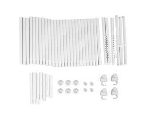 Jenngaoo Tenda a soffitto regolabile in acciaio al carbonio, divisore ambientale da parete a soffitto, asta per tende da 77-177cm x 122-305cm per soggiorno, camera, ufficio (Bianco opaco)