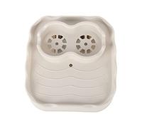 Jenngaoo Vassoio per Vasca Idromassaggio Antiscivolo Regolabile con Fori di Drenaggio, Vassoio Laterale per SPA Piscina Vasca da Bagno, Portabicchieri Regolabile, Materiale TPU, Pe (Beige)