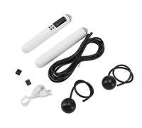 Jenngaoo Weighted Cordless Jump Rope with Counter, Rechargeable 800mAh Lithium Battery Ropeless Design Digital Screen for Workout Tracking Enhanced Efficiency Home Gym Fitness Training Exer (Bianco)