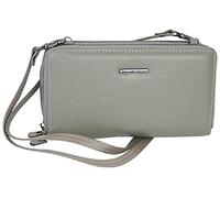 Jennifer Jones - Borsa a tracolla in vera pelle con scomparto per cellulare, 2 in 1, portafoglio con protezione RFID (Grigio)