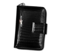 Jennifer Jones Borsa In Pelle Croco Nera Con Blocco RFID OPJ711S