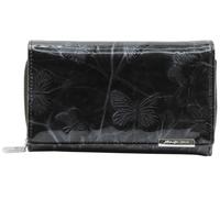 Jennifer Jones - Portafoglio da Donna in pelle Grande con molti scomparti e Protezione RFID motivo farfalla Nero