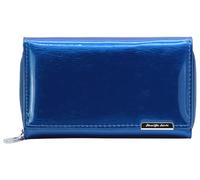 Jennifer Jones - Portafoglio grande in vera pelle da donna - Pelle verniciata alla moda - Protezione RFID - Blu