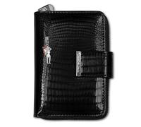 Jennifer Jones RFID Blocker Portamonete in Pelle Croco Nera OPJ711S