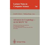 Jennifer Seberry Advances in Cryptology - AUSCRYPT '92 (Tascabile)