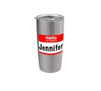 Jennifer, targhetta con scritta "Hello My Name is Name" Bicchiere termico in acciaio inox doppia parete