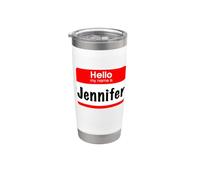 Jennifer, targhetta con scritta "Hello My Name is Name" Bicchiere termico in acciaio inox doppia parete