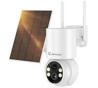 Jennov 2K Telecamera Wi-Fi Esterno Senza Fili Solare, 360° PTZ Videocamera Sorveglianza WiFi con Batteria, Rilevamento Umano PIR, Visione Notturna a Colori, Audio Bidirezionale, 2.4GHz WiFi
