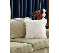 Jenny Sesal- 2 Federe Cuscino Fluffy 45X45cm in Ecopelliccia di pile con cerniera. Disponibili in diversi colori. (Beige)