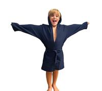Jenny Sesal Accappatoio in microfibra con cappuccio e cintura per bambino/bambina - ragazzo/ragazza confezione salvaspazio (8/10 anni, Blue Navy)